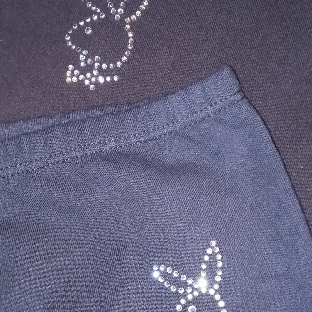 🔥SALE!!! 💋Vintage PLAYBOY Intimates Black CAMI & BOYSHORT w/RHINESTONE 🐇logo - Picture 2 of 10